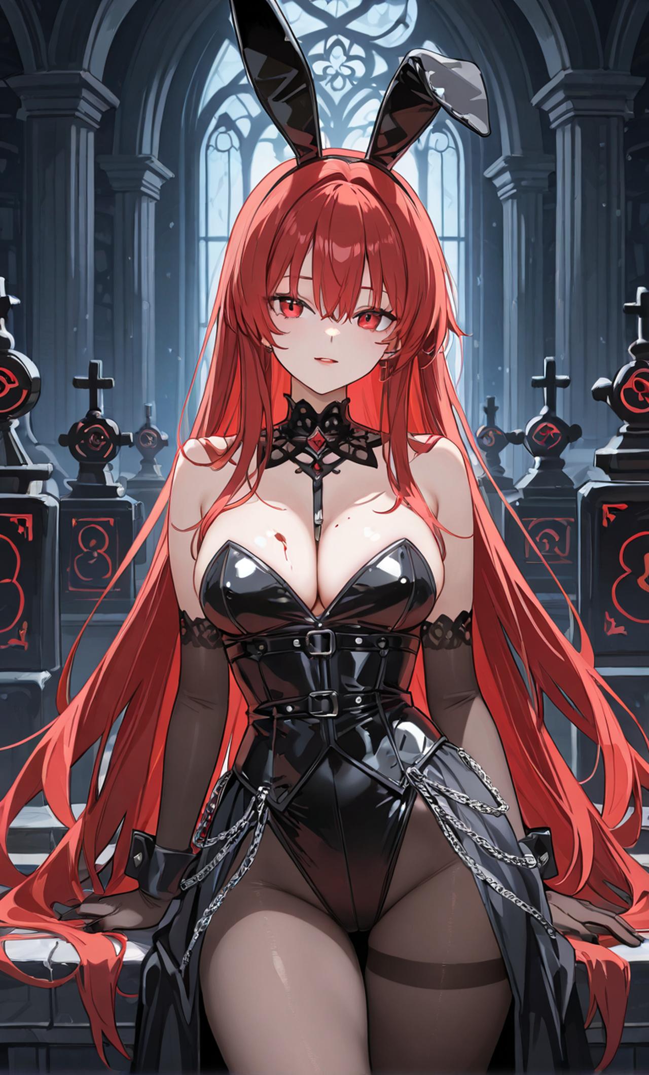 Goth Bunny In the Moonlight